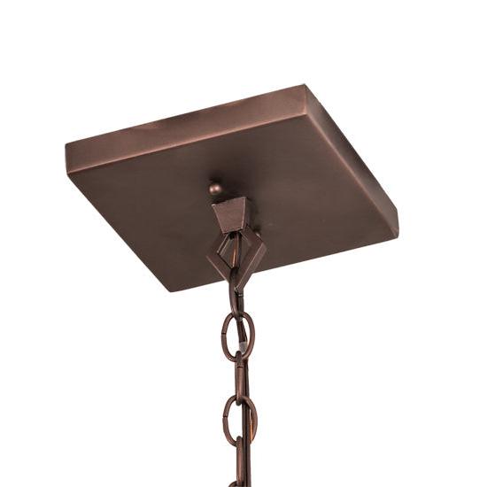Meyda Lighting Moss Creek 20" Cinnamon Coffee Metallic Horizon Lantern Pendant Light