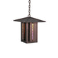 Meyda Lighting Moss Creek 20" Cinnamon Coffee Metallic Stepping Stone Lantern Pendant Light