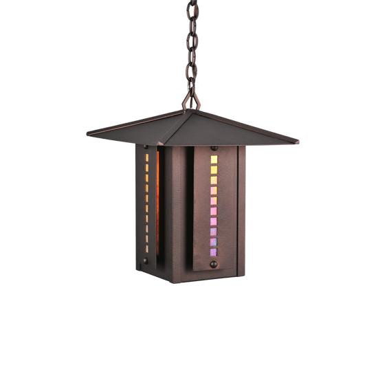 Meyda Lighting Moss Creek 20" Cinnamon Coffee Metallic Stepping Stone Lantern Pendant Light