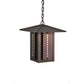 Meyda Lighting Moss Creek 20" Cinnamon Coffee Metallic Stepping Stone Lantern Pendant Light