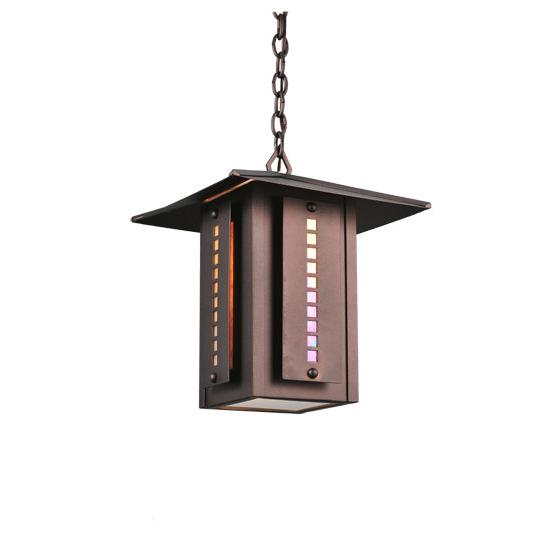 Meyda Lighting Moss Creek 20" Cinnamon Coffee Metallic Stepping Stone Lantern Pendant Light
