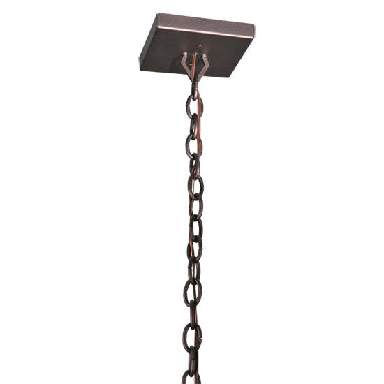 Meyda Lighting Moss Creek 20" Cinnamon Coffee Metallic Stepping Stone Lantern Pendant Light