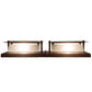 Meyda Lighting Moss Creek 24" 2-Light Cinnamon Coffee Metallic Creekside Vanity Light With Beige Shade Glass