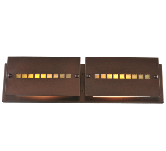 Meyda Lighting Moss Creek 24" 2-Light Cinnamon Coffee Metallic Stepping Stone Creekside Vanity Light