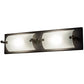 Meyda Lighting Moss Creek 24" 2-Light Solar Black Stepping Stone Vanity Light With Black Metal & Multi-Colored Glass Tiles Shade
