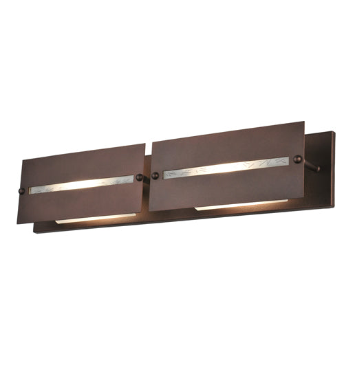 Meyda Lighting Moss Creek 30" 2-Light Cinnamon Coffee Metallic Creekside Vanity Light