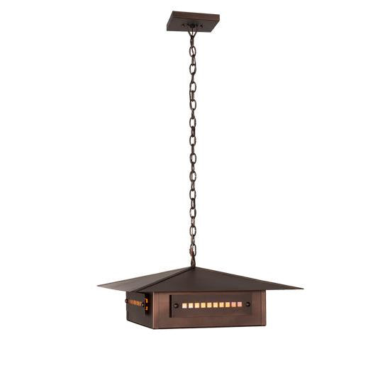 Meyda Lighting Moss Creek 34" 4-Light Cinnamon Coffee Metallic Stepping Stone Pendant Light