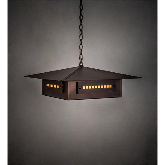 Meyda Lighting Moss Creek 34" 4-Light Cinnamon Coffee Metallic Stepping Stone Pendant Light