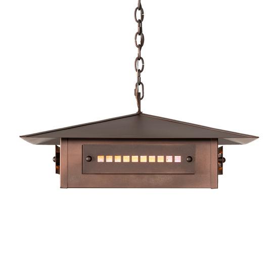 Meyda Lighting Moss Creek 34" 4-Light Cinnamon Coffee Metallic Stepping Stone Pendant Light