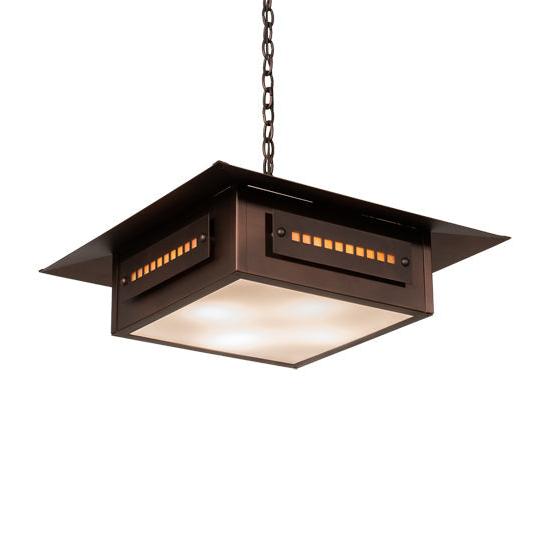 Meyda Lighting Moss Creek 34" 4-Light Cinnamon Coffee Metallic Stepping Stone Pendant Light