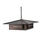 Meyda Lighting Moss Creek 35" Cinnamon Coffee Metallic Creekside Pendant Light With Beige Shade Glass