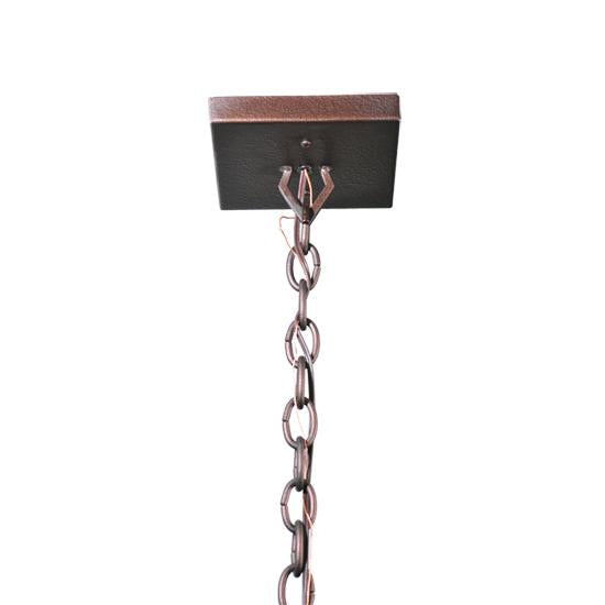 Meyda Lighting Moss Creek 35" Cinnamon Coffee Metallic Creekside Pendant Light With Beige Shade Glass