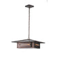 Meyda Lighting Moss Creek 35" Cinnamon Coffee Metallic Creekside Pendant Light With Beige Shade Glass