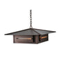 Meyda Lighting Moss Creek 35" Cinnamon Coffee Metallic Creekside Pendant Light With Beige Shade Glass