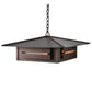 Meyda Lighting Moss Creek 35" Cinnamon Coffee Metallic Creekside Pendant Light With Beige Shade Glass