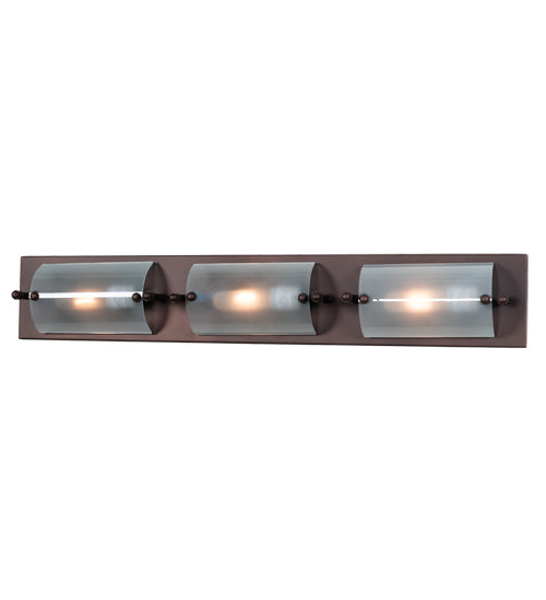 Meyda Lighting Moss Creek 36" 3-Light Cinnamon Coffee Metallic Stepping Stone Creekside Vanity Light