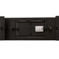 Meyda Lighting Moss Creek 36" 3-Light Solar Black Creekside Vanity Light With Frosted Clear & Beige Shade Glass