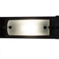 Meyda Lighting Moss Creek 45" 3-Light Solar Black Creekside Vanity Light With Frosted Clear & Beige Shade Glass