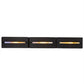 Meyda Lighting Moss Creek 45" 3-Light Solar Black Creekside Vanity Light With Frosted Clear & Beige Shade Glass