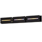 Meyda Lighting Moss Creek 45" 3-Light Solar Black Creekside Vanity Light With Frosted Clear & Beige Shade Glass