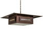 Meyda Lighting Moss Creek 48" 6-Light Cinnamon Coffee Metallic Stepping Stone Pendant Light With Beige Iridescent Glass & Statuario Idalight Shade