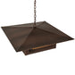 Meyda Lighting Moss Creek 48" 6-Light Cinnamon Coffee Metallic Stepping Stone Pendant Light With Beige Iridescent Glass & Statuario Idalight Shade