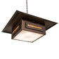 Meyda Lighting Moss Creek 48" 6-Light Cinnamon Coffee Metallic Stepping Stone Pendant Light With Beige Iridescent Glass & Statuario Idalight Shade