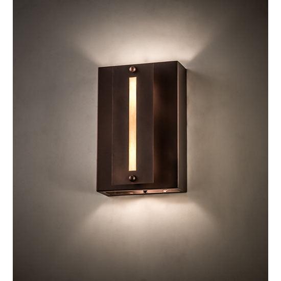 Meyda Lighting Moss Creek 8" 2-Light Cinnamon Coffee Metallic Horizon Wall Sconce