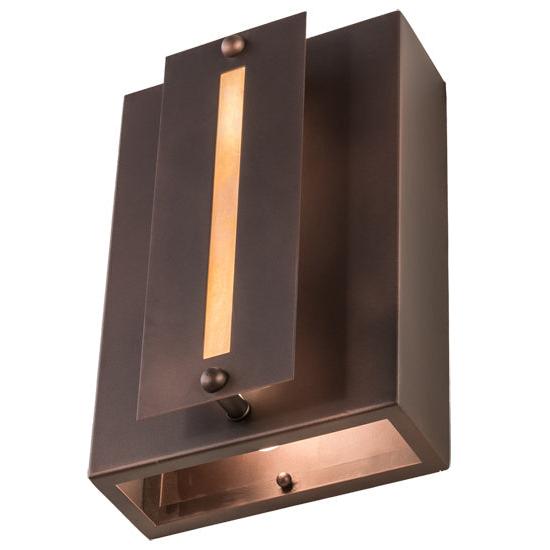 Meyda Lighting Moss Creek 8" 2-Light Cinnamon Coffee Metallic Horizon Wall Sconce