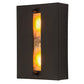 Meyda Lighting Moss Creek 8" 2-Light Oil Rubbed Bronze Creekside Wall Sconce With Iridescent Amber Mica Shade Glass