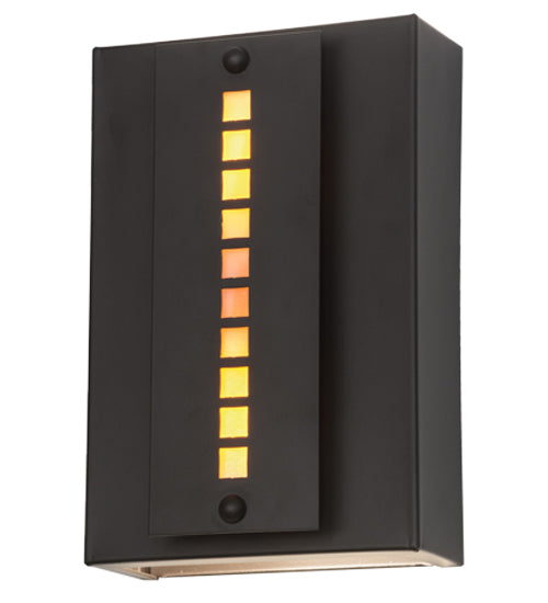 Meyda Lighting Moss Creek 8" 2-Light Oil Rubbed Bronze Creekside Wall Sconce With Iridescent Amber Mica Shade Glass