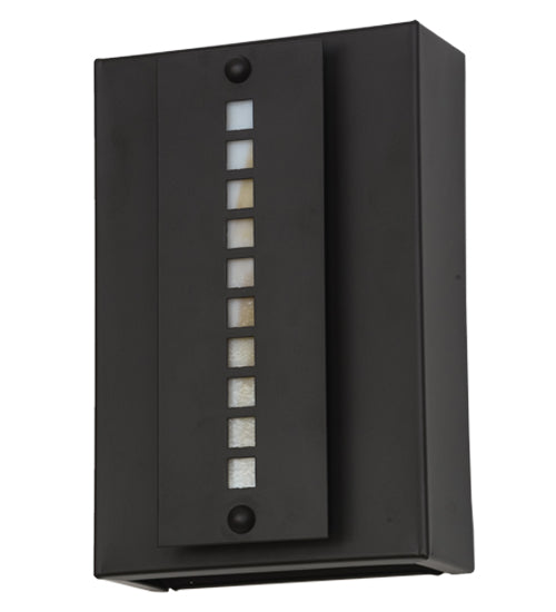 Meyda Lighting Moss Creek 8" 2-Light Oil Rubbed Bronze Creekside Wall Sconce With Iridescent Amber Mica Shade Glass
