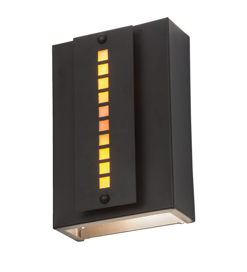 Meyda Lighting Moss Creek 8" 2-Light Oil Rubbed Bronze Creekside Wall Sconce With Iridescent Amber Mica Shade Glass