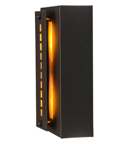 Meyda Lighting Moss Creek 8" 2-Light Oil Rubbed Bronze Creekside Wall Sconce With Iridescent Amber Mica Shade Glass
