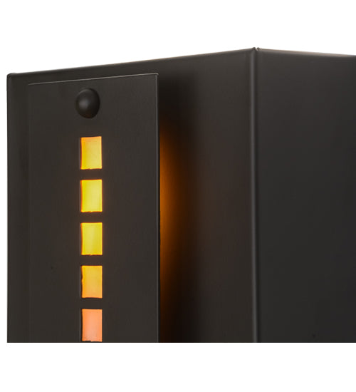 Meyda Lighting Moss Creek 8" 2-Light Oil Rubbed Bronze Creekside Wall Sconce With Iridescent Amber Mica Shade Glass