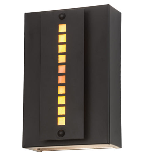 Meyda Lighting Moss Creek 8" 2-Light Oil Rubbed Bronze Creekside Wall Sconce With Iridescent Amber Mica Shade Glass
