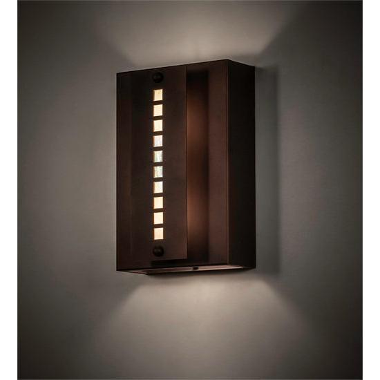 Meyda Lighting Moss Creek 8" Cinnamon Coffee Metallic Stepping Stone Wall Sconce