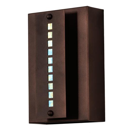 Meyda Lighting Moss Creek 8" Cinnamon Coffee Metallic Stepping Stone Wall Sconce