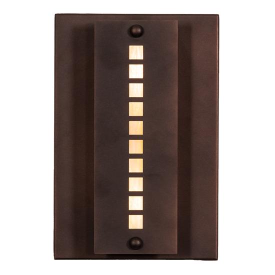 Meyda Lighting Moss Creek 8" Cinnamon Coffee Metallic Stepping Stone Wall Sconce