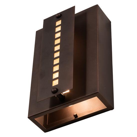 Meyda Lighting Moss Creek 8" Cinnamon Coffee Metallic Stepping Stone Wall Sconce