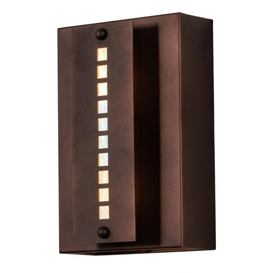 Meyda Lighting Moss Creek 8" Cinnamon Coffee Metallic Stepping Stone Wall Sconce