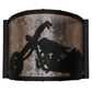 Meyda Lighting Motorcycle 11" Textured Black Wall Sconce With Silver Mica Shade Glass