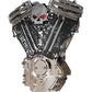 Meyda Lighting Motorcycle 15" 2-Light Extreme Chrome & Textured Black Motor Wall Sconce With Devil Red Idalight Shade