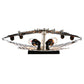 Meyda Lighting Motorcycle 15" 2-Light Extreme Chrome & Textured Black Motor Wall Sconce With Devil Red Idalight Shade