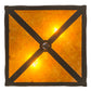 Meyda Lighting Motorcycle 15" 2-Light Timeless Bronze Flush Mount Light With Amber Mica Shade Glass