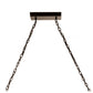 Meyda Lighting Motorcycle 38" 2-Lights Textured Black Inverted Pendant Light With Clear Seeded Shade Glass