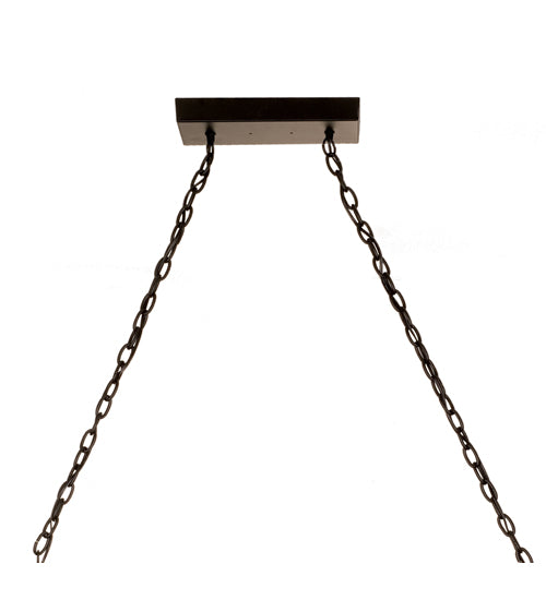 Meyda Lighting Motorcycle 38" 2-Lights Textured Black Inverted Pendant Light With Clear Seeded Shade Glass