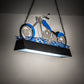 Meyda Lighting Motorcycle 39" 2-Light Multi-Colored Island Pendant Light With Prismatic Clear Acrylic Shade