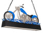 Meyda Lighting Motorcycle 39" 2-Light Multi-Colored Island Pendant Light With Prismatic Clear Acrylic Shade