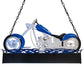 Meyda Lighting Motorcycle 39" 2-Light Multi-Colored Island Pendant Light With Prismatic Clear Acrylic Shade